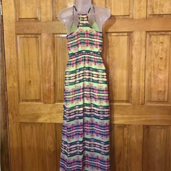 No Boundaries Tie Dye Floor Length Maxi Elastic Waist Sundress Dress3 - 5 Small - Picture 12 of 16